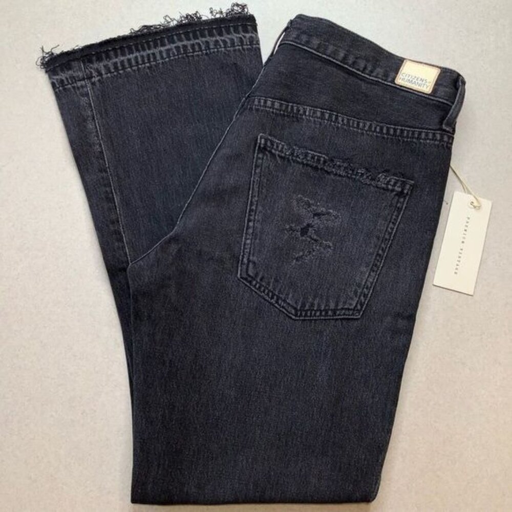 Citizens Of Humanity Sasha Twist Crop‎ Flare 27 Black Hawk NWT - Picture 2 of 7